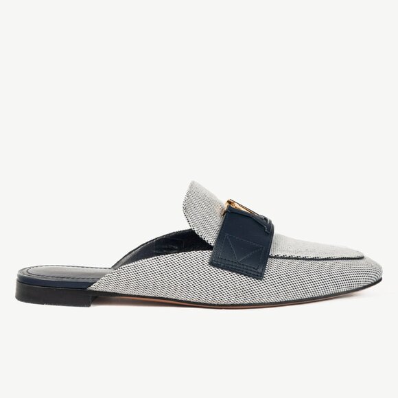 Louis Vuitton LV Mare White & Navy Open Back Loafers - Picture 2 of 11